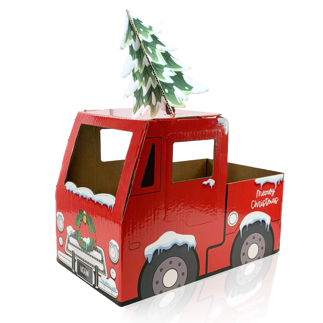 HOLIDAY RED TRUCK SCRATCHER  HOUSE