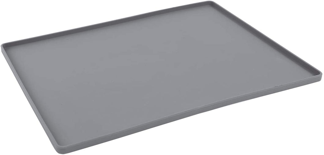 MESSY MUTTS SILICONE BOWL MAT WITH RAISED EDGE DARK GREY