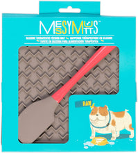 Load image into Gallery viewer, MESSY MUTTS THERAPEUTIC FEEDING MAT W/ SPATULA GREY
