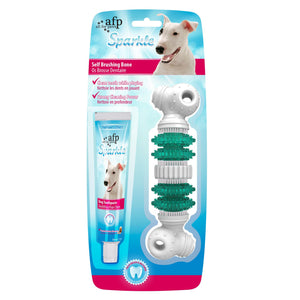 ALL FOR PAWS DENTAL BRUSH BONE WITH PEANUT BUTTER TOOTHPASTE