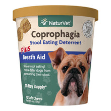 Load image into Gallery viewer, NATURVET COPROPHAGIA 5.4OZ STOOL EATING DETERRENT + BREATH 70 CHEWS
