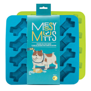 MESSY MUTTS SILICONE BAKE AND FREEZE TREAT MAKER (12 BONES)