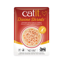 Load image into Gallery viewer, CATIT DIVINE SHREDS 75G POUCH CHICKEN WITH TUNA &amp; CARROT

