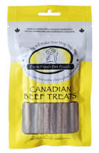 Load image into Gallery viewer, FARM FRESH PET FOODS CANADIAN BEEF 100G DOG TREATS
