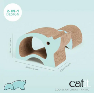 CATIT CAT ZOO SCRATCHER RHINO 2-IN-1