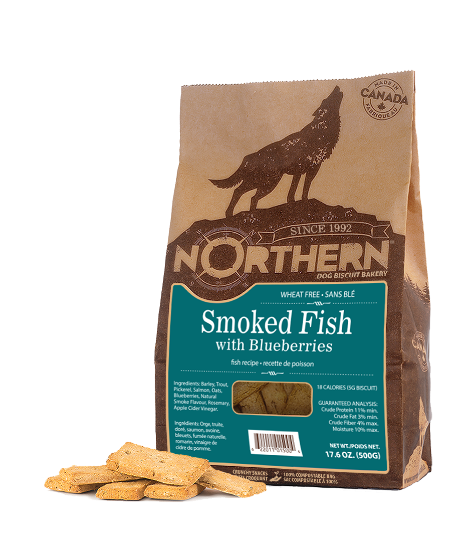 NORTHERN PET DOG TREATS SMOKED FISH WITH BLUEBERRIES 500G