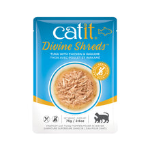 Load image into Gallery viewer, CATIT DIVINE SHREDS 75G POUCH TUNA WITH CHICKEN &amp; WAKAME
