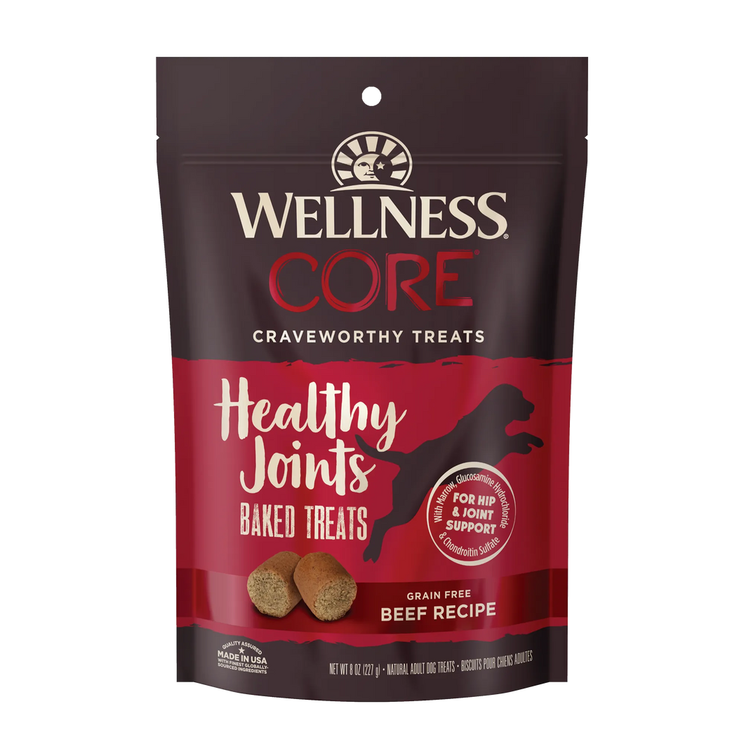 WELLNESS CORE HEALTHY JOINTS BEEF BAKED DOG TREATS 8OZ